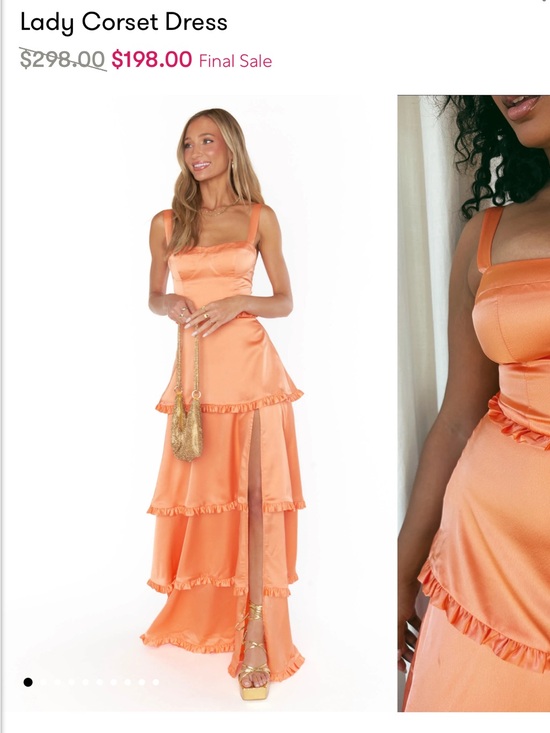 Show Me Your MuMu Dresses & Skirts - Show Me Your MuMu Orange Satin Corset Maxi Dress